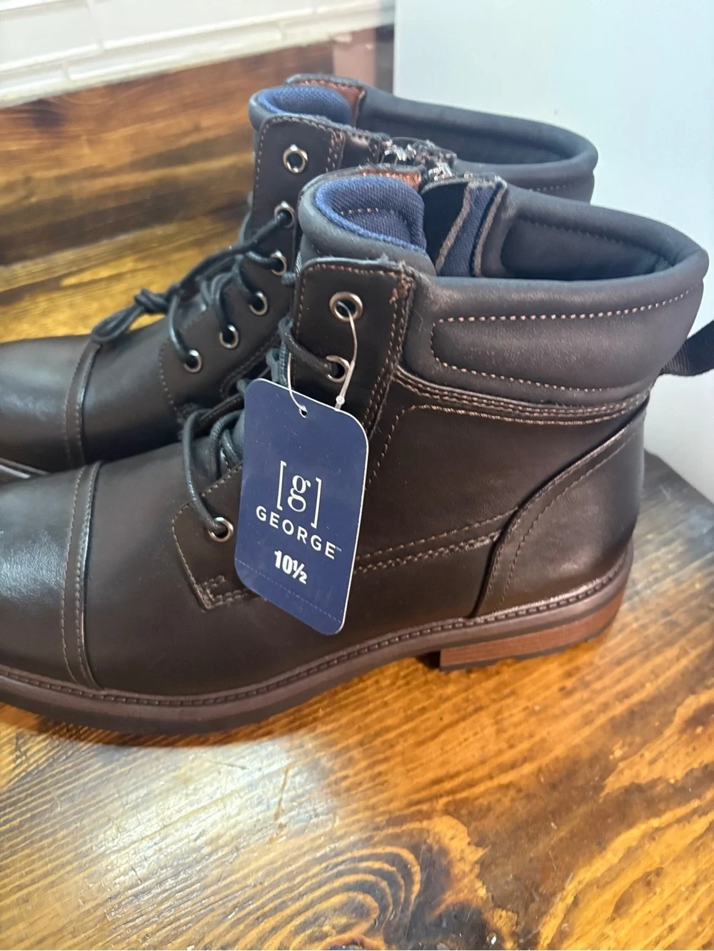 George Black Lace Up Boots Size 10.5